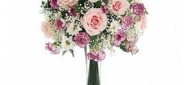 vas bunga mawar pink bunga meja tamu