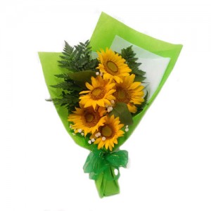 buket bunga matahari murah harga 200 ribu an daun hijau dan bunga filler
