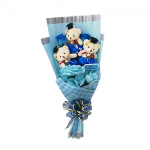 bunga wisuda murah mawar biru artificial boneka mini harga 350 ribu