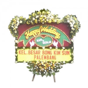 bunga papan happy wedding harga 850 ribu