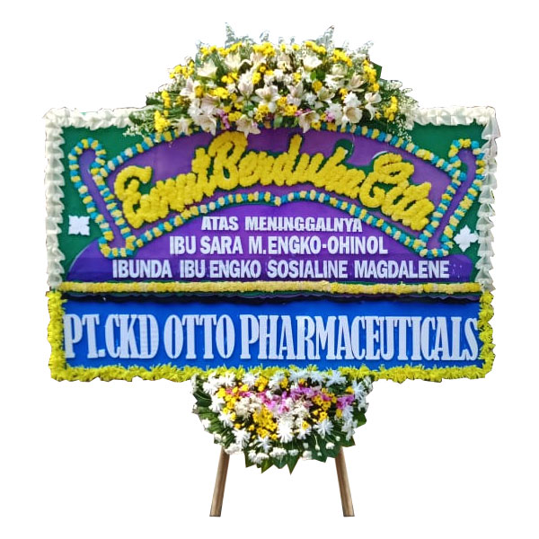 bunga papan duka cita harga 500 ribu ungu hijau kuning otto pharmaceuticals