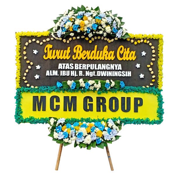bunga papan turut berduka cita atas berpulangnya almarhumah ibu haji harga 500 ribu mcm group