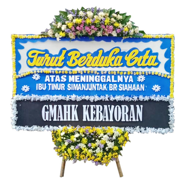 papan bunga turut berduka cita atas meninggalnya harga lima ratus ribu biru kuning hitam kebayoran