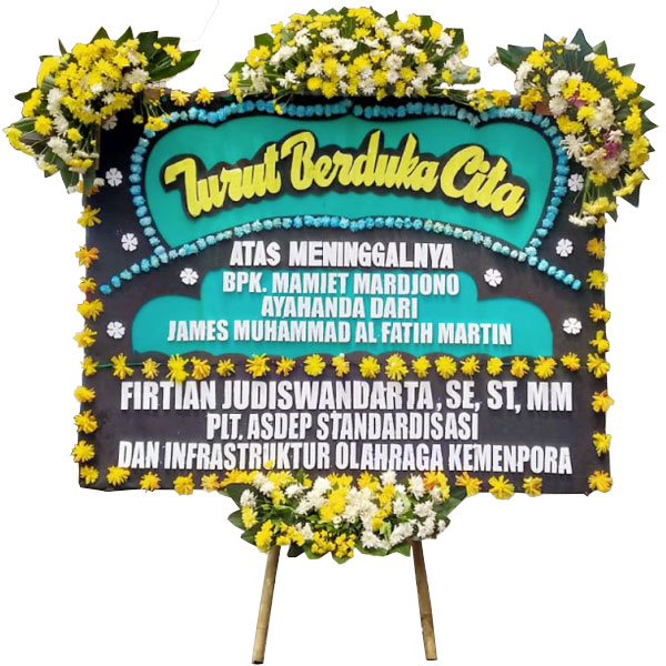 bunga papan jakarta murah harga 850 ribu turut berduka cita atas meninggalnya bapak infrastruktur olahraga kemenpora