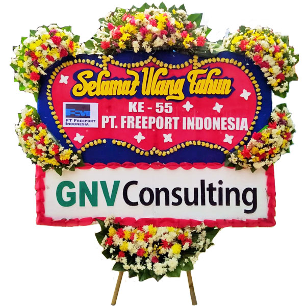 bunga papan jakarta selamat ulang tahun ke 55 freeport indonesia harga 1 juta