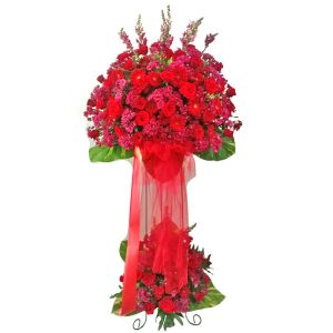 standing flower murah jakarta buna mawar merah aster gerbera lily snap dragon harga 850 ribu