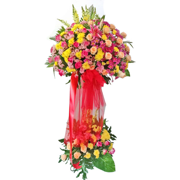 standing flower murah jakarta buna mawar salem aster kuning lily snap dragon harga 850 ribu